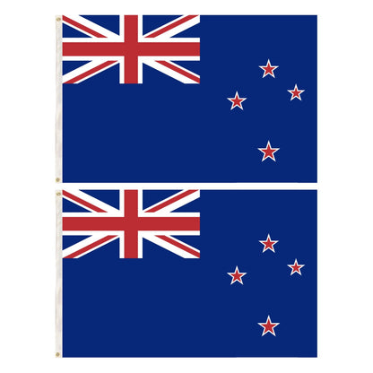 2x New Zealand Country Flags Kiwi Heavy Duty Outdoor Maori - 150cm x 90cm V563-13276_2X