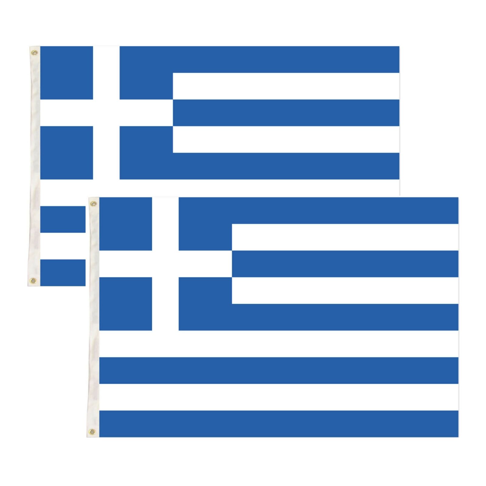 2x Greece Country Flags Greek Heavy Duty National Olympics Europe - 150cm x 90cm V563-13277_2X