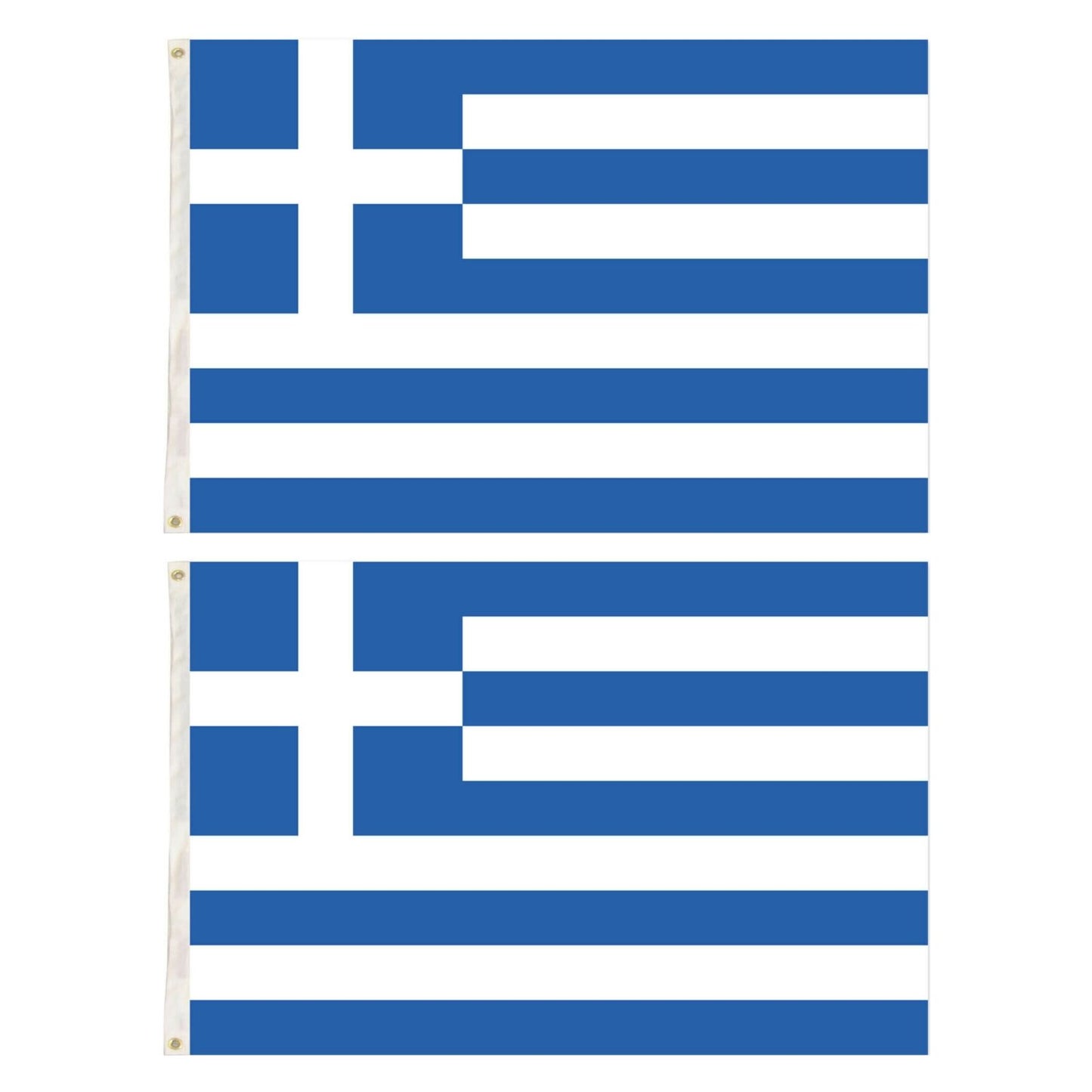 2x Greece Country Flags Greek Heavy Duty National Olympics Europe - 150cm x 90cm V563-13277_2X