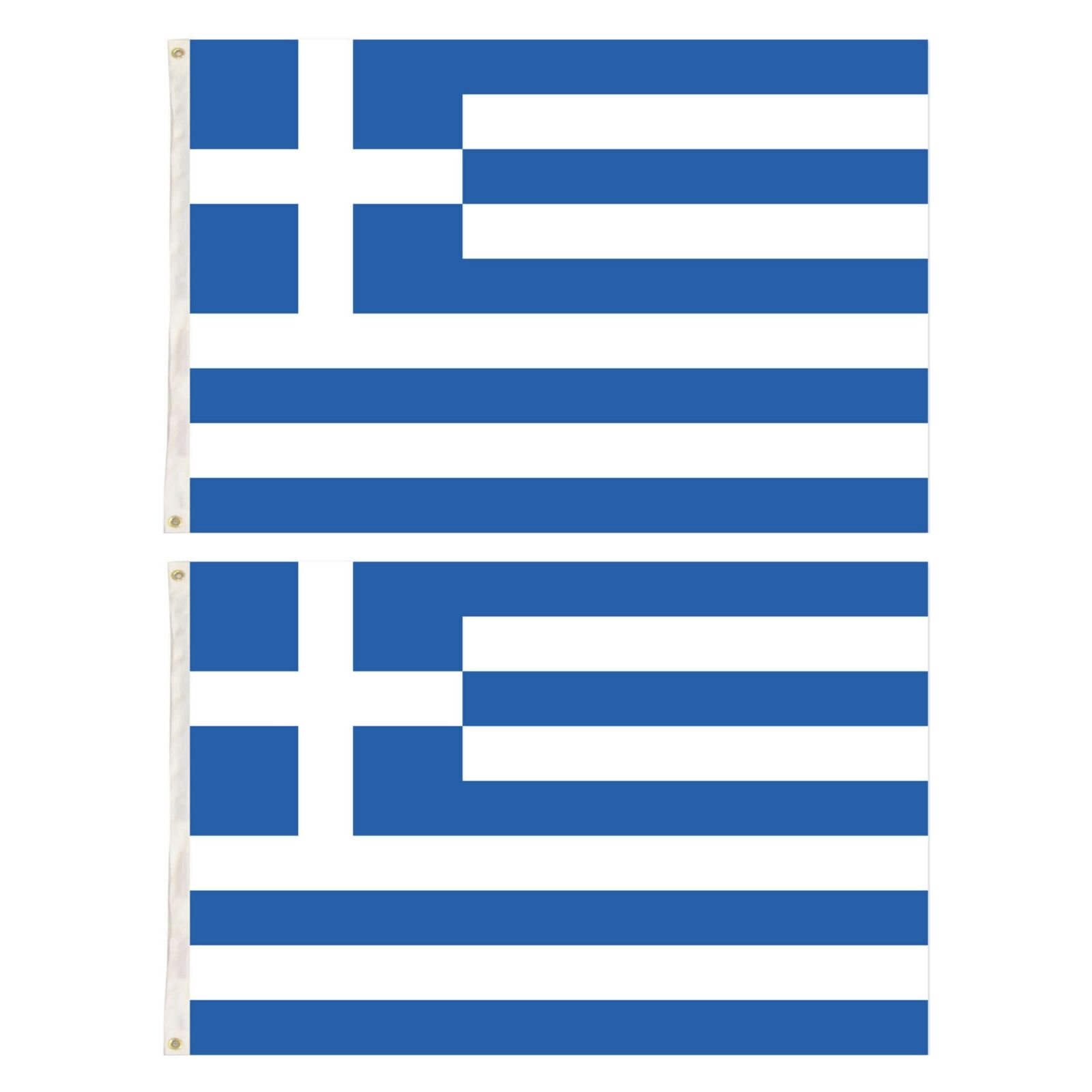 2x Greece Country Flags Greek Heavy Duty National Olympics Europe - 150cm x 90cm V563-13277_2X
