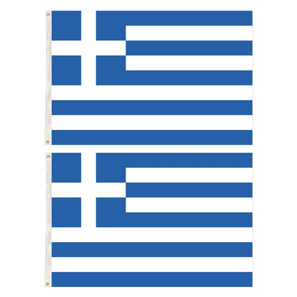 2x Greece Country Flags Greek Heavy Duty National Olympics Europe - 150cm x 90cm V563-13277_2X