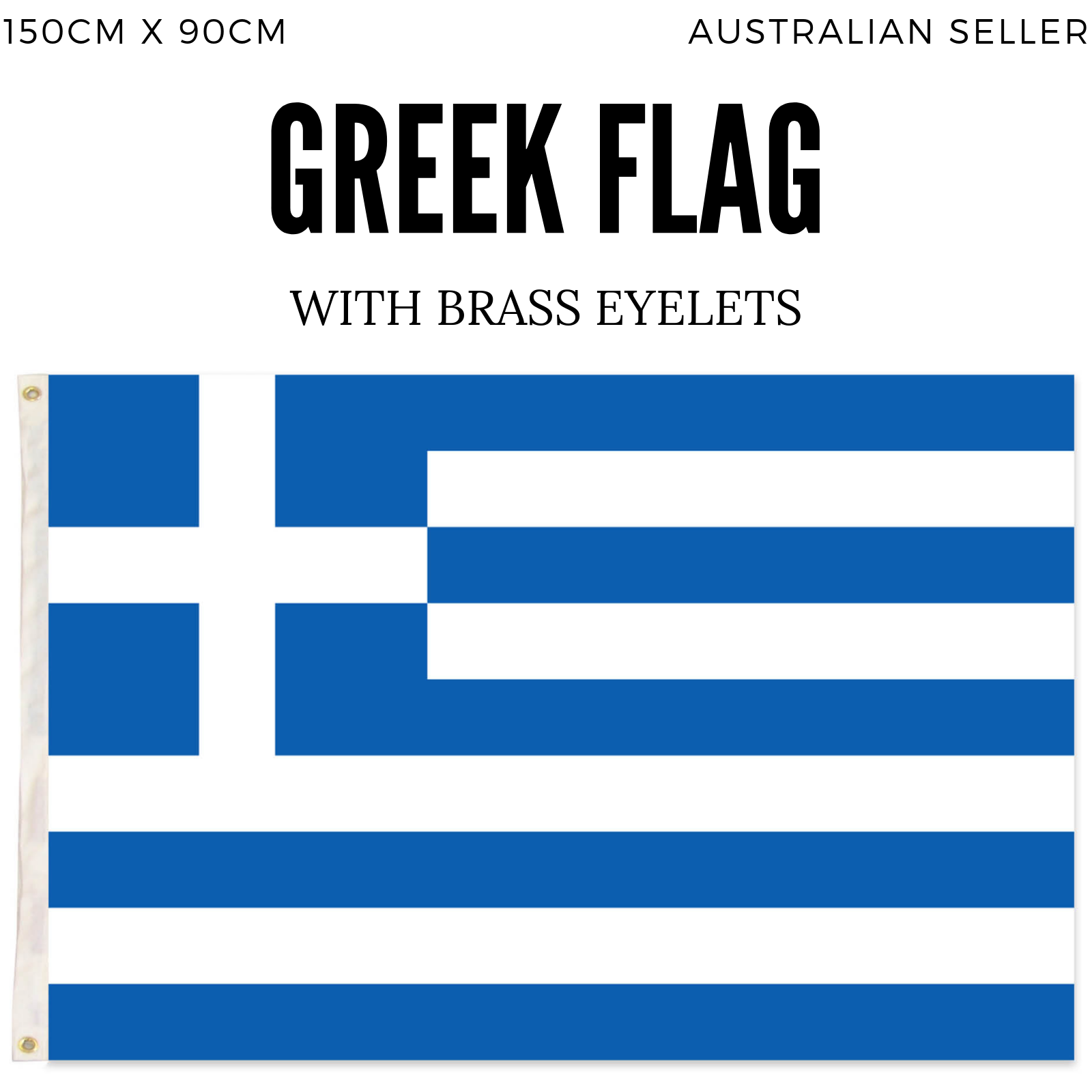 2x Greece Country Flags Greek Heavy Duty National Olympics Europe - 150cm x 90cm V563-13277_2X