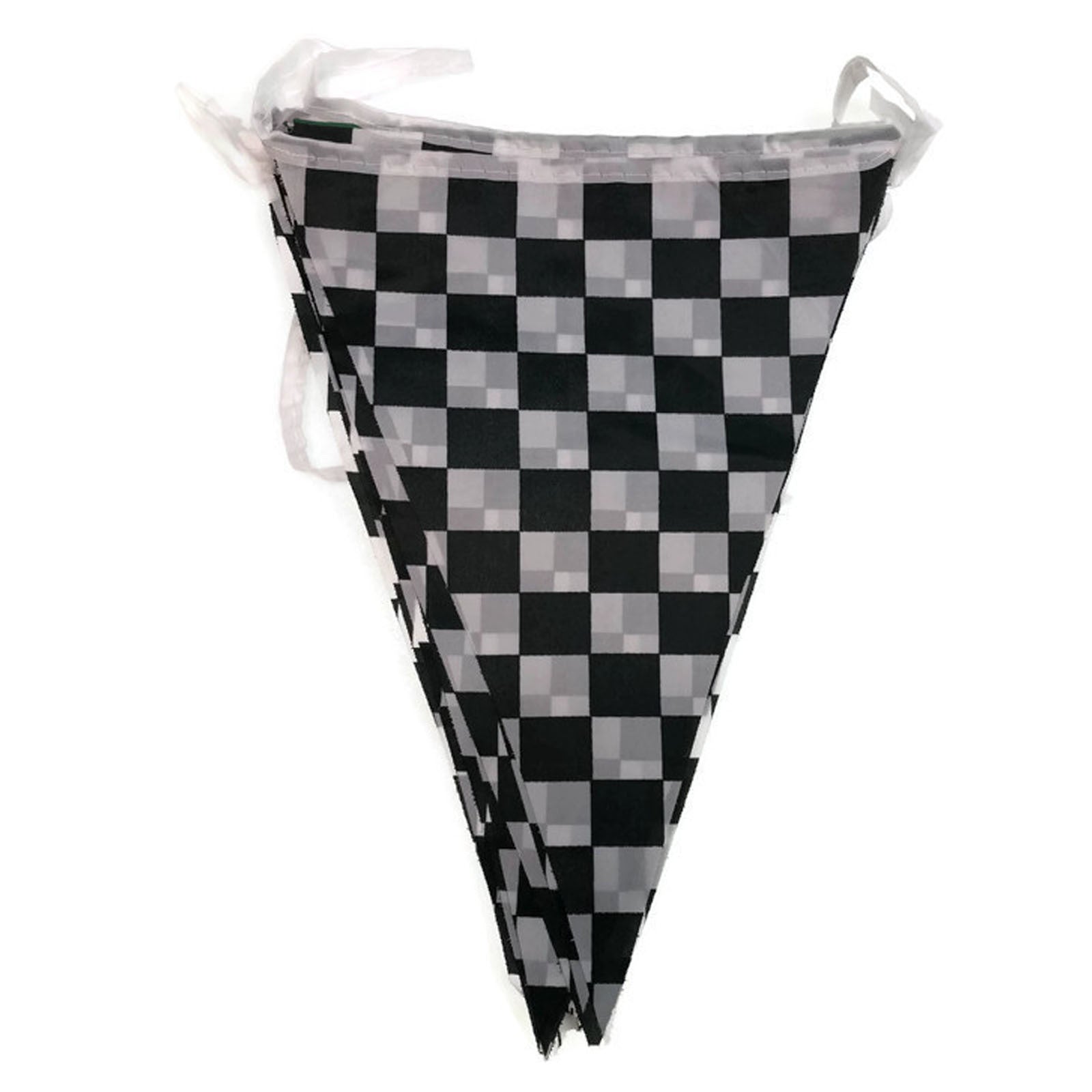 CHECKERED BUNTING FLAG Race Car Chequered Flag Banner Hanging Decoration Triangular - 10.8 Metres V563-13280-3PK