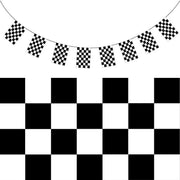 CHECKERED BUNTING FLAG Race Car Chequered Flag Banner Hanging Decoration Rectangular - 3.6 Metres V563-13281-1PK