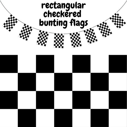 CHECKERED BUNTING FLAG Race Car Chequered Flag Banner Hanging Decoration Rectangular - 3.6 Metres V563-13281-1PK