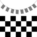 CHECKERED BUNTING FLAG Race Car Chequered Flag Banner Hanging Decoration Rectangular - 10.8 Metres V563-13281-3PK