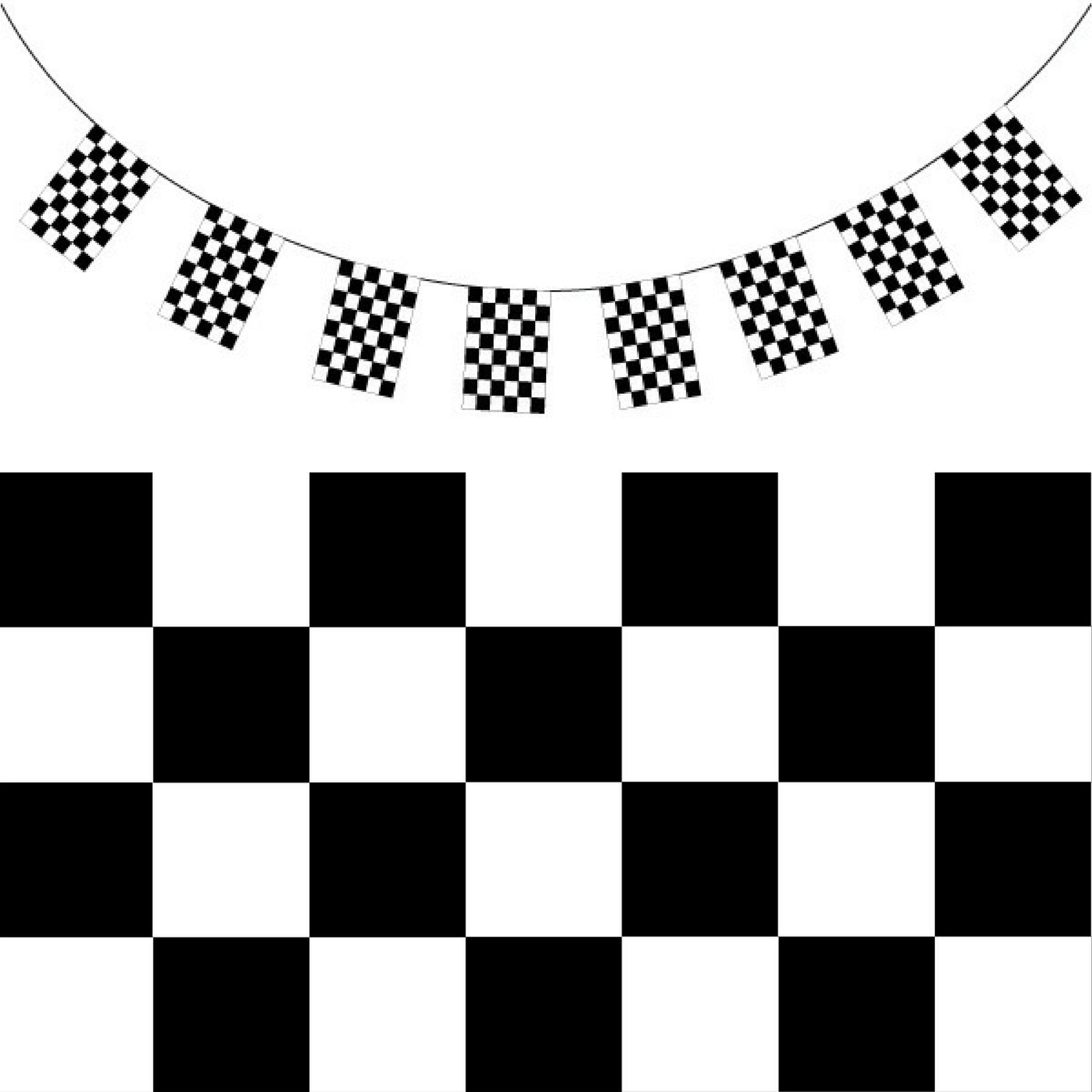 CHECKERED BUNTING FLAG Race Car Chequered Flag Banner Hanging Decoration Rectangular - 10.8 Metres V563-13281-3PK
