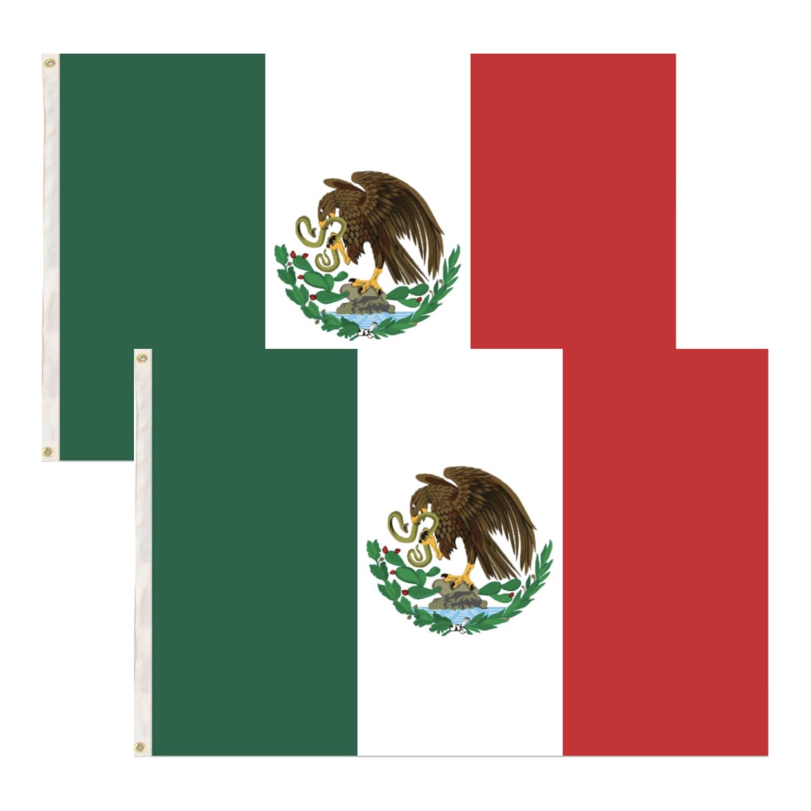 2x Mexico Mexican Country Flags Heavy Duty Outdoor - 150cm x 90cm V563-13285_2X