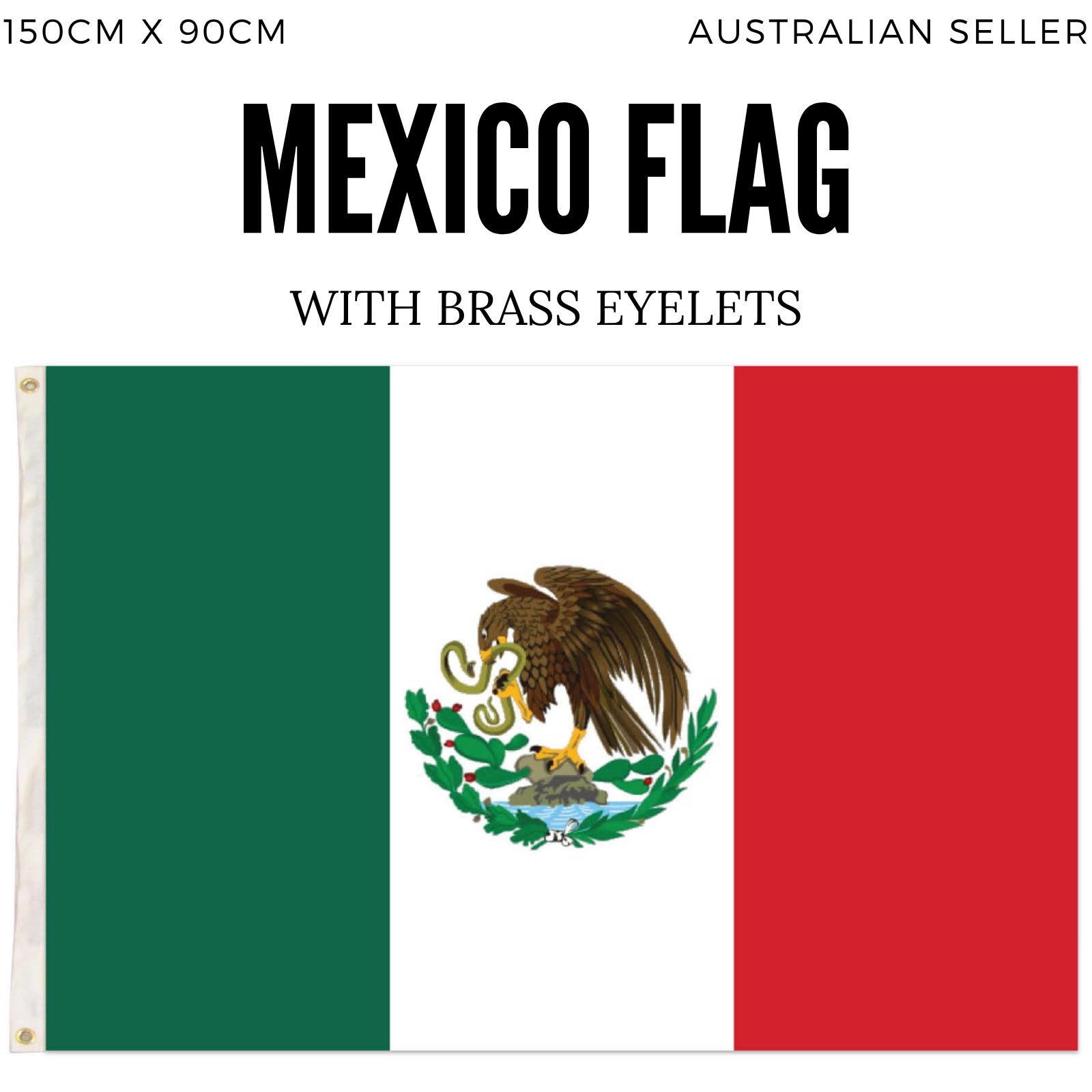 2x Mexico Mexican Country Flags Heavy Duty Outdoor - 150cm x 90cm V563-13285_2X