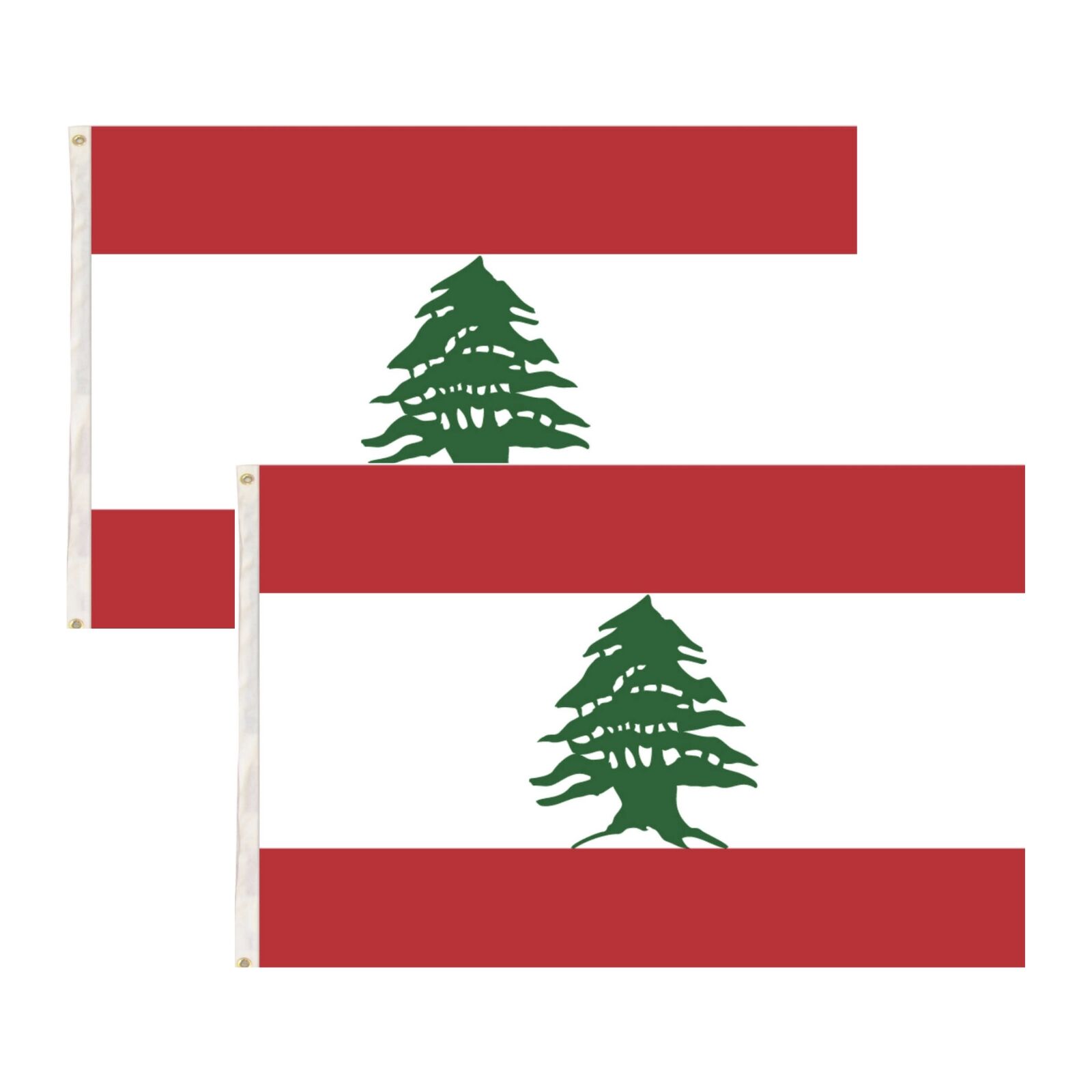 2x Lebanon Lebanese Country Flags Heavy Duty Outdoor - 150cm x 90cm V563-13286_2X