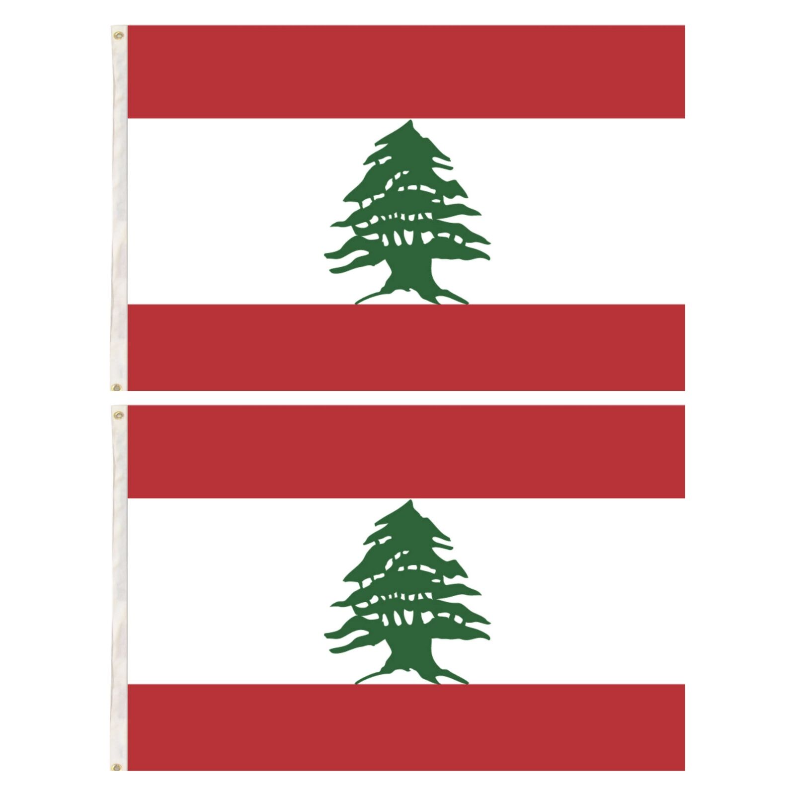 2x Lebanon Lebanese Country Flags Heavy Duty Outdoor - 150cm x 90cm V563-13286_2X