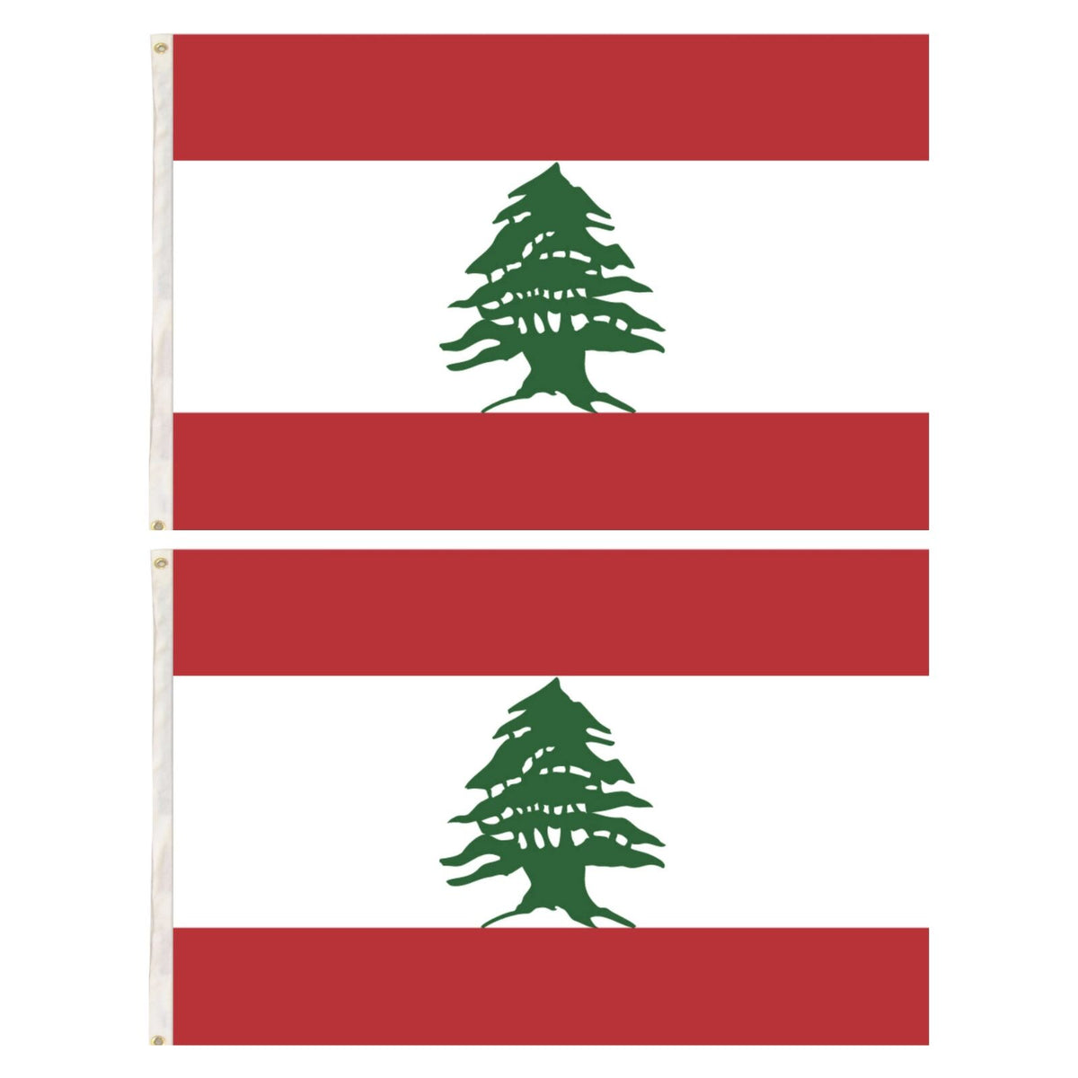 2x Lebanon Lebanese Country Flags Heavy Duty Outdoor - 150cm x 90cm V563-13286_2X