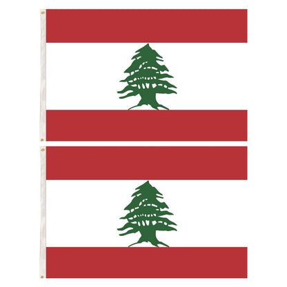 2x Lebanon Lebanese Country Flags Heavy Duty Outdoor - 150cm x 90cm V563-13286_2X