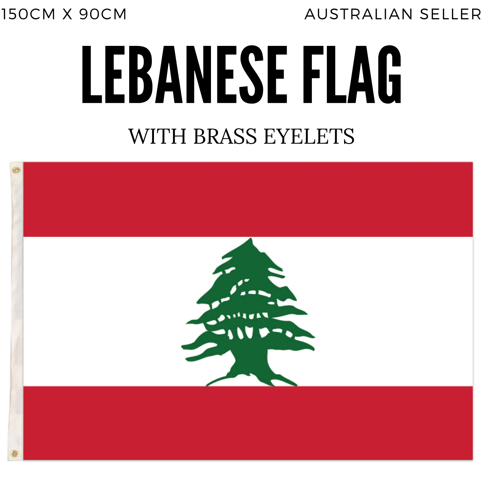 2x Lebanon Lebanese Country Flags Heavy Duty Outdoor - 150cm x 90cm V563-13286_2X