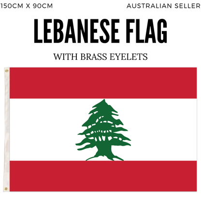2x Lebanon Lebanese Country Flags Heavy Duty Outdoor - 150cm x 90cm V563-13286_2X