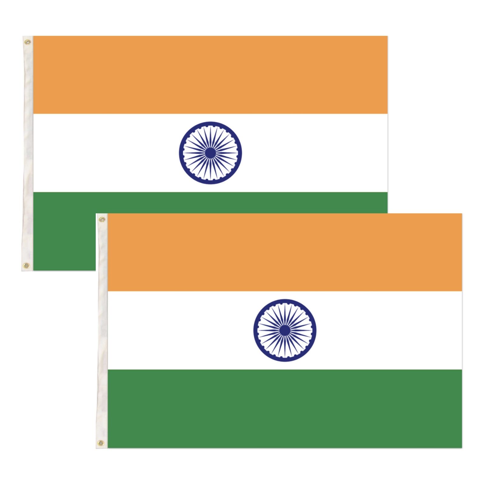 2x India Country Flags Indian Heavy Duty National Cricket Diwali Divali - 150cm x 90cm V563-13287_2X