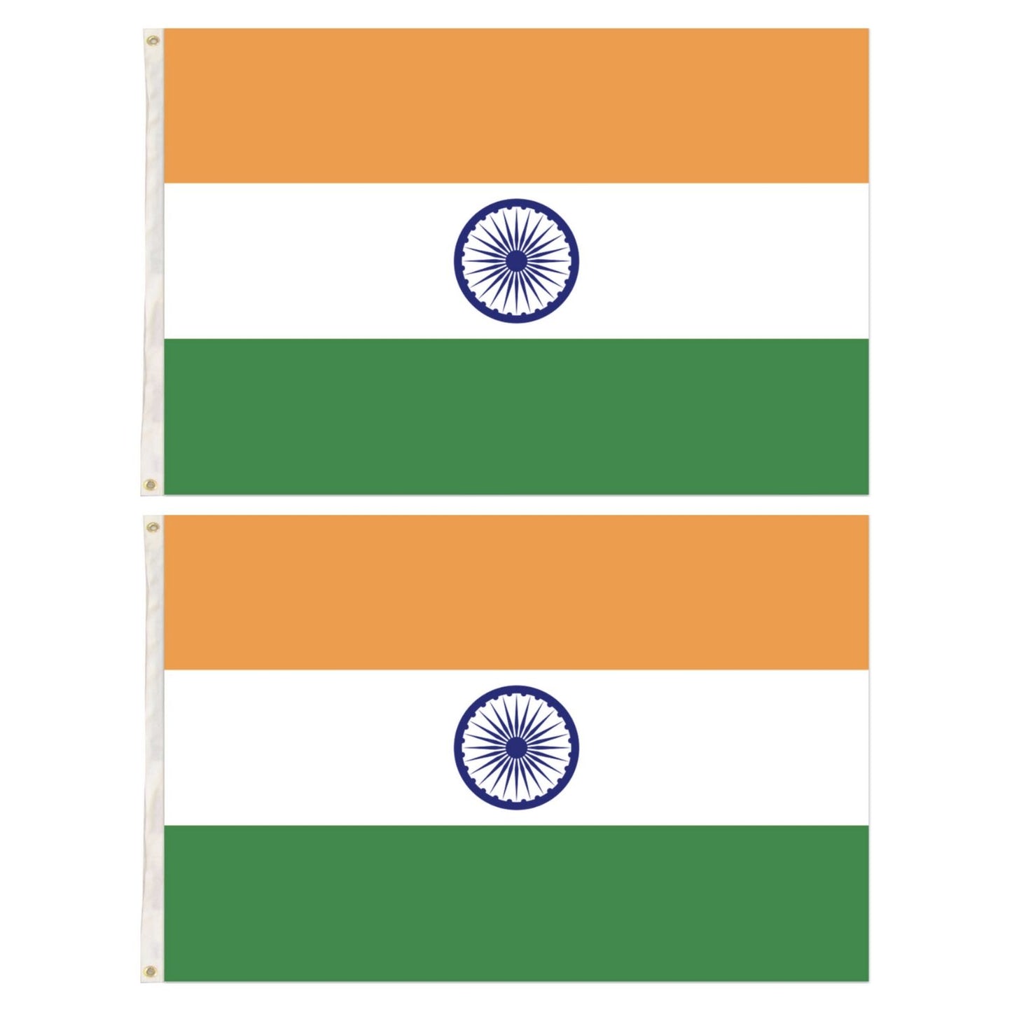 2x India Country Flags Indian Heavy Duty National Cricket Diwali Divali - 150cm x 90cm V563-13287_2X