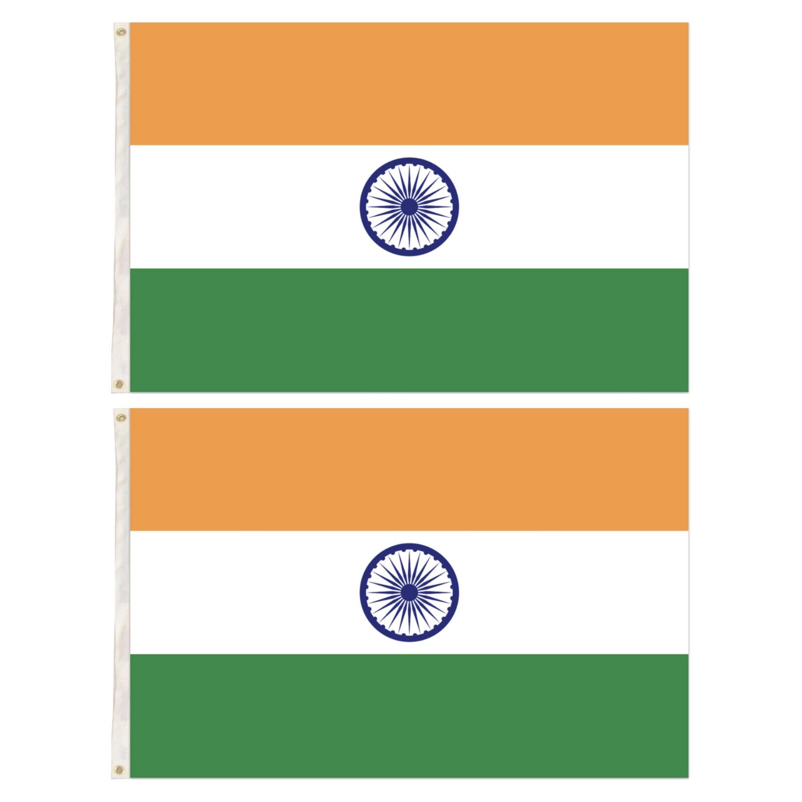 2x India Country Flags Indian Heavy Duty National Cricket Diwali Divali - 150cm x 90cm V563-13287_2X