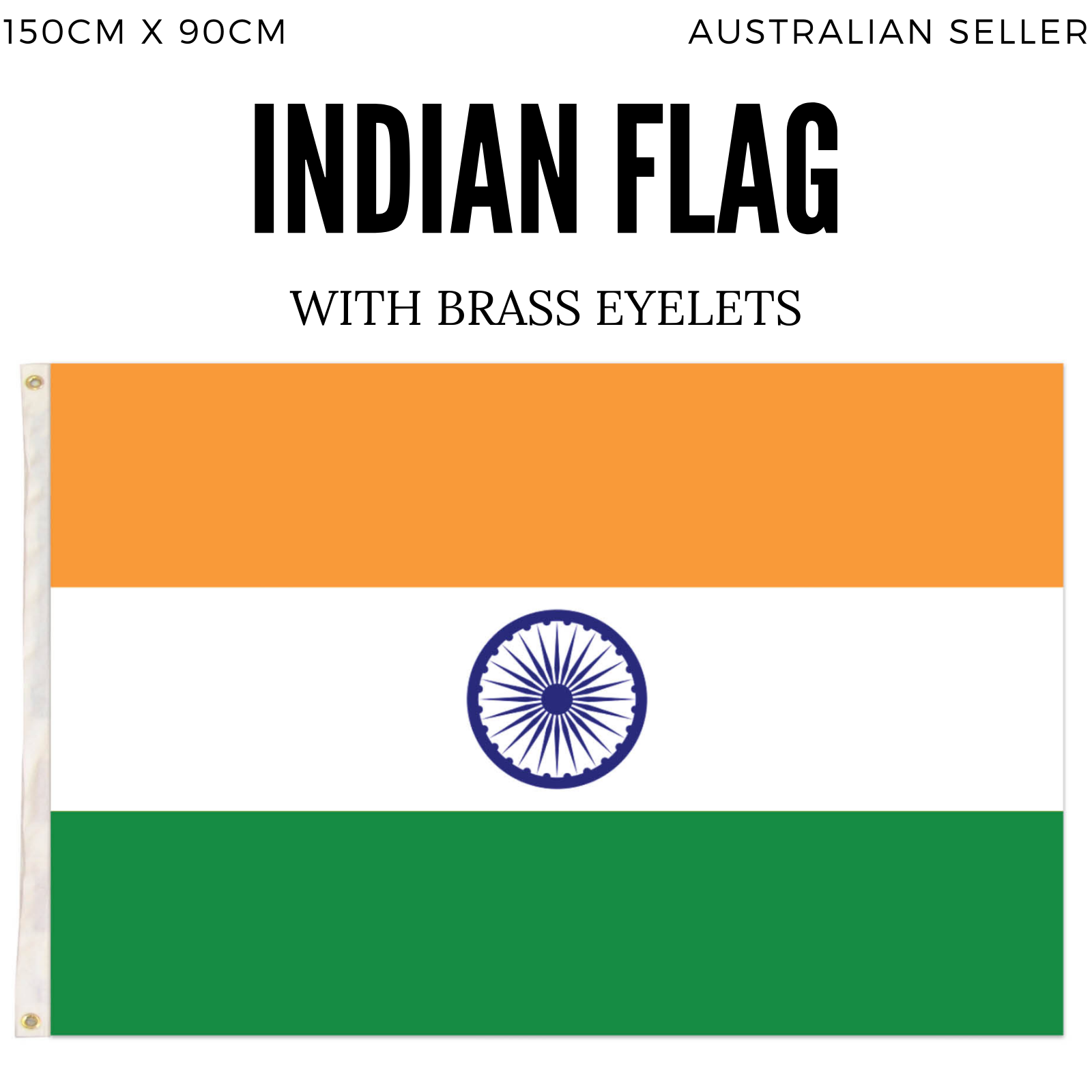 2x India Country Flags Indian Heavy Duty National Cricket Diwali Divali - 150cm x 90cm V563-13287_2X