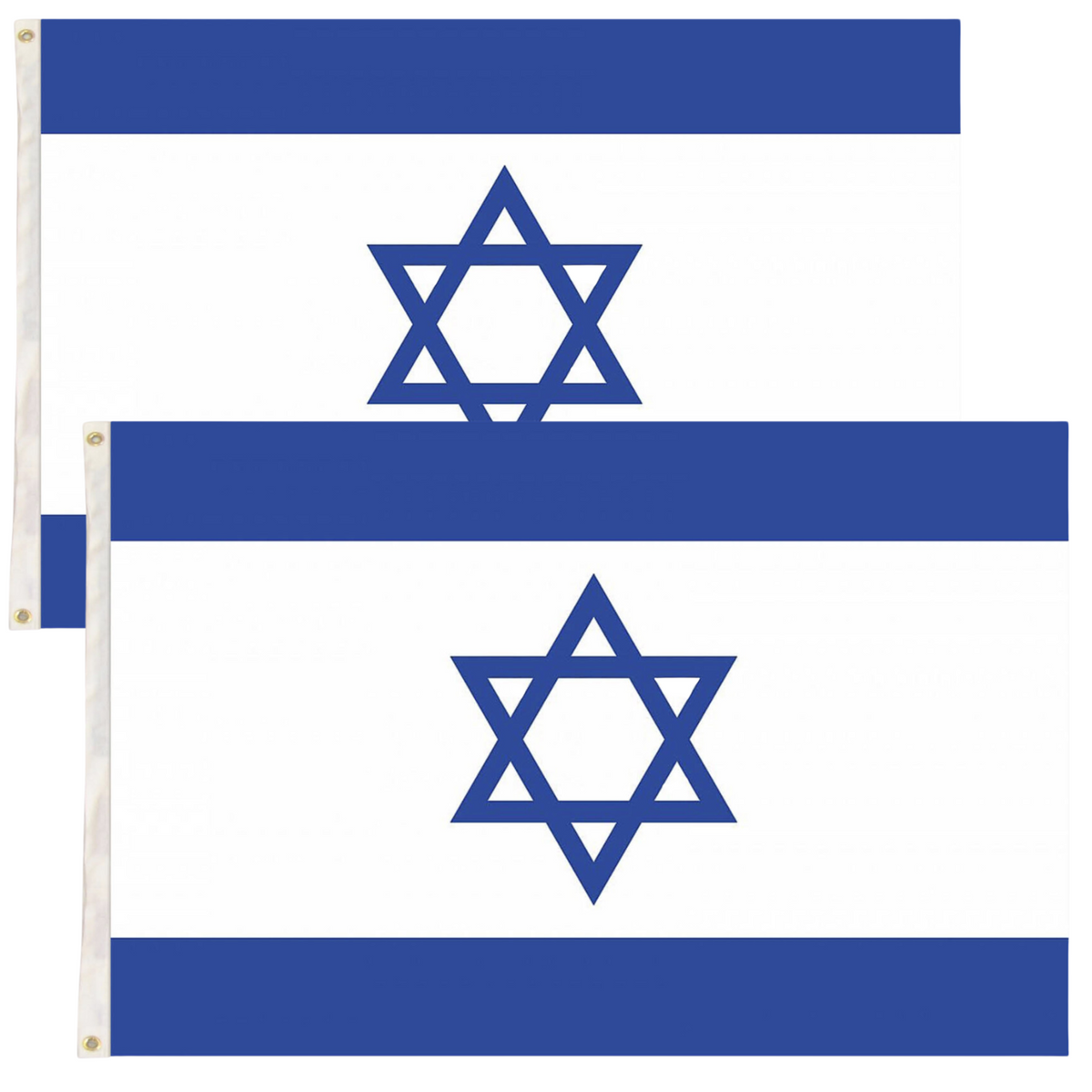 2x Israel Israeli Country Flags Heavy Duty Star Of David Jewish - 150cm x 90cm V563-13288-2PCS