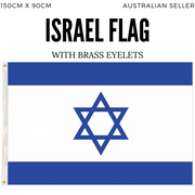 2x Israel Israeli Country Flags Heavy Duty Star Of David Jewish - 150cm x 90cm V563-13288-2PCS