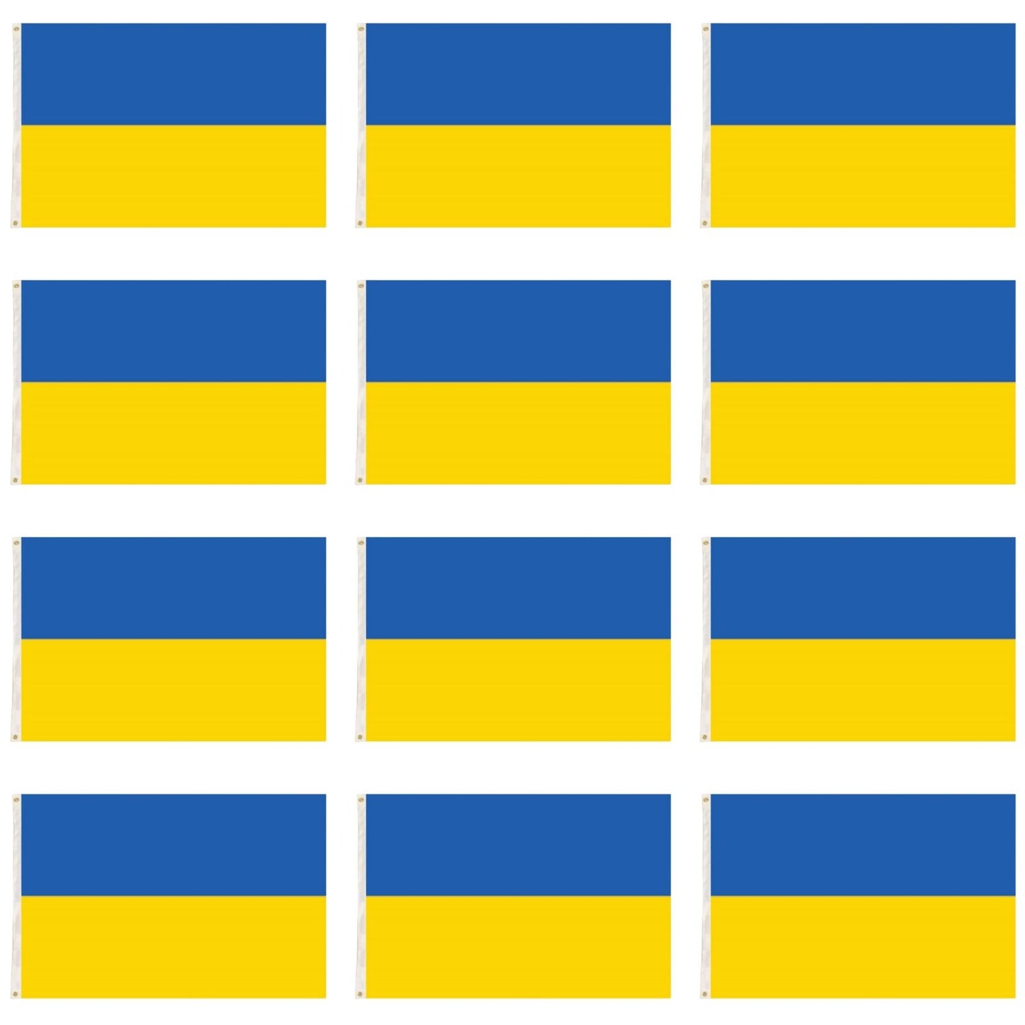 12x Ukraine Country Flag Ukrainian Heavy Duty with Metal Eyelets - 150cm x 90cm V563-13295_12X