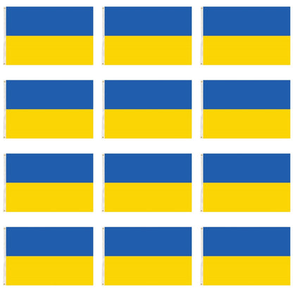 12x Ukraine Country Flag Ukrainian Heavy Duty with Metal Eyelets - 150cm x 90cm V563-13295_12X