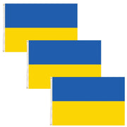 3x Ukraine Country Flag Ukrainian Heavy Duty with Metal Eyelets - 150cm x 90cm V563-13295_3X