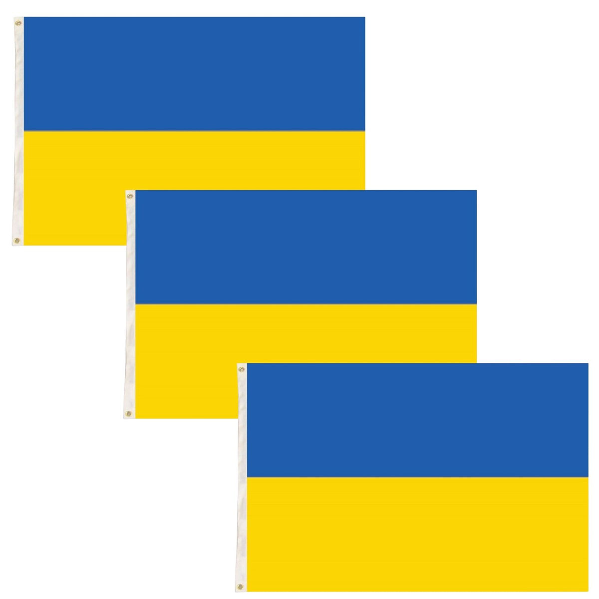 3x Ukraine Country Flag Ukrainian Heavy Duty with Metal Eyelets - 150cm x 90cm V563-13295_3X