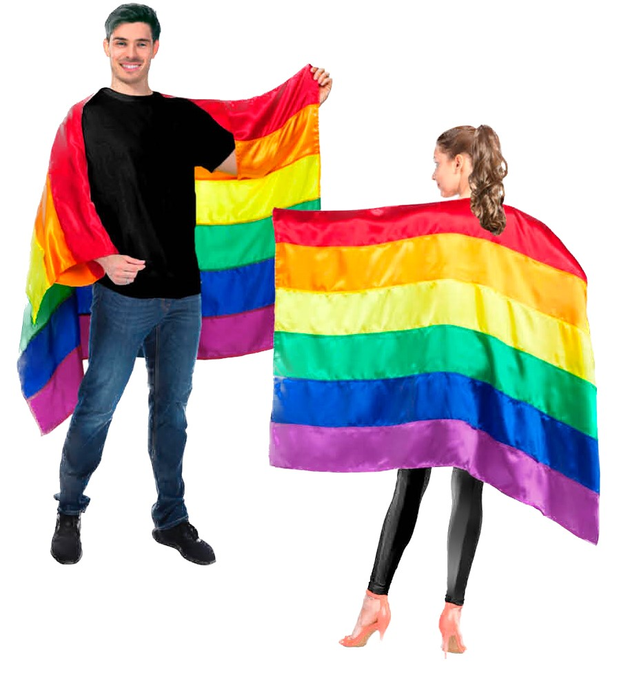 Rainbow Flag Cape Banner Decor Pride Mardi Gras - 150cm x 90cm V563-13301