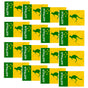 12x Australian Green and Gold/Yellow Flag w/ Kangaroo - 90x150cm Australia Day V563-13302_12X