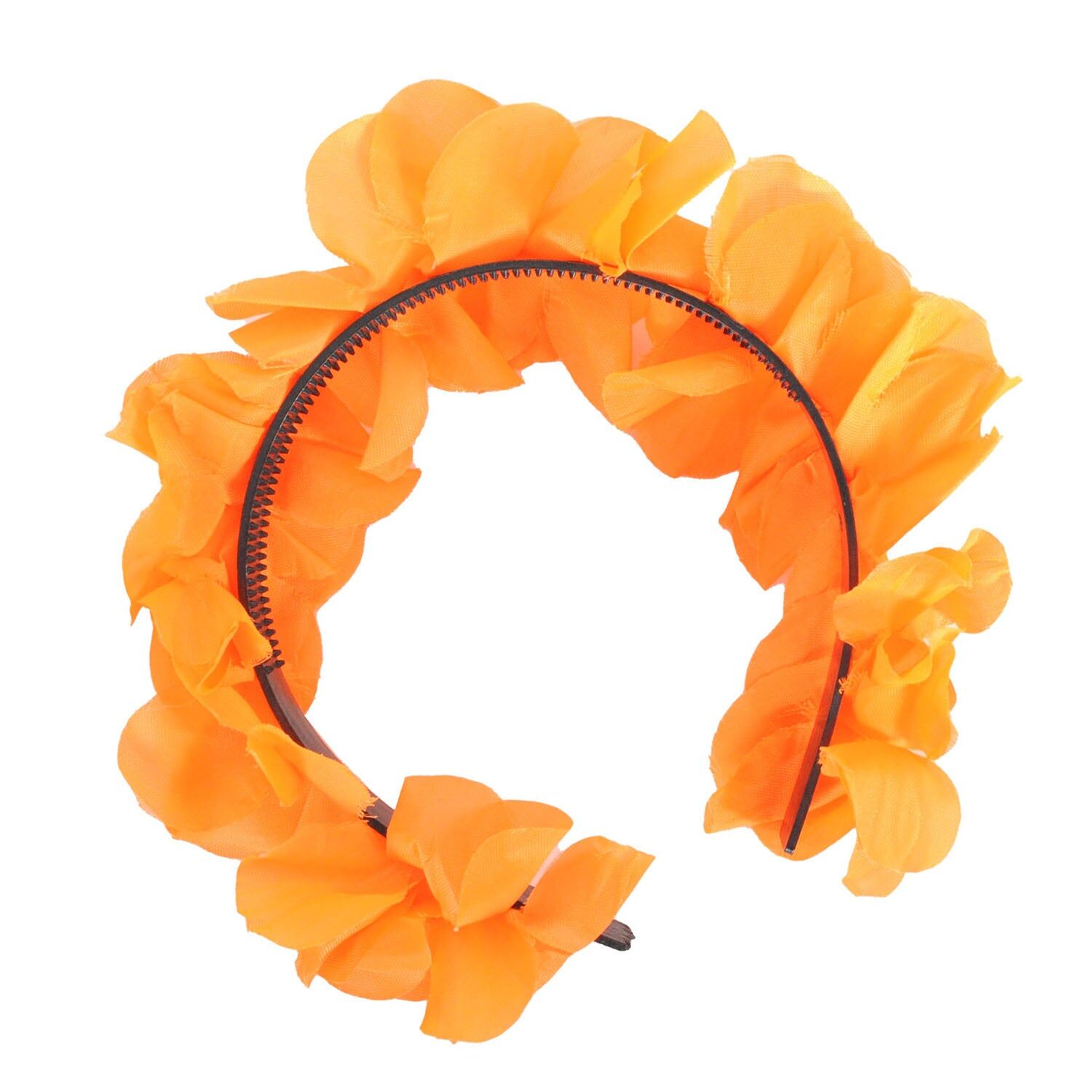 Hawaiian Flower Headband Wreath in Orange - Tropical Luau Costume Accessory V563-13313-08