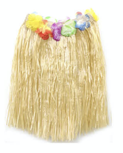 40cm HAWAIIAN HULA SKIRT Tropical Costume Dress Lei Grass Flower Party Adult - Natural V563-13360-10