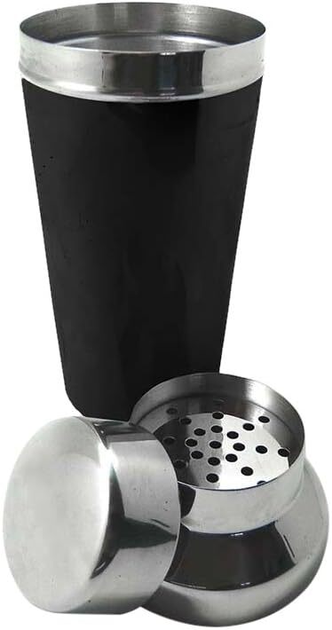 700ml Vin Bouquet Cocktail Shaker Shaker with Strainer in Silver/Black V563-13645