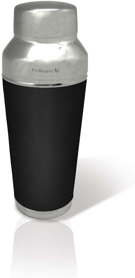 700ml Vin Bouquet Cocktail Shaker Shaker with Strainer in Silver/Black V563-13645