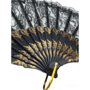 Lace Folding Hand Fan Bridal Wedding Party Spanish Costume Accessory - Black V563-13700-BLK