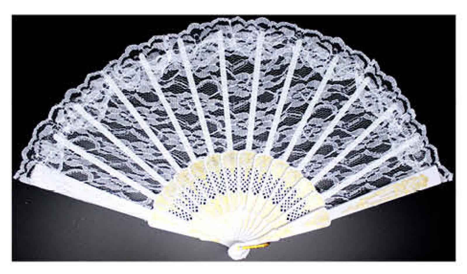 Lace Folding Hand Fan Bridal Wedding Party Spanish Costume Accessory - White V563-13700-WHT