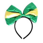 Green and Gold Yellow Bow Headband - Australia Day & Sports Event Accessory V563-14718