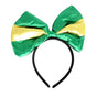 Green and Gold Yellow Bow Headband - Australia Day & Sports Event Accessory V563-14718
