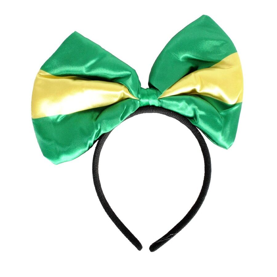 Green and Gold Yellow Bow Headband - Australia Day & Sports Event Accessory V563-14718