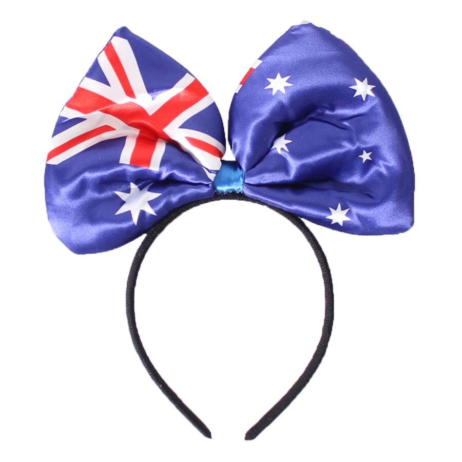 Australian Flag Bow Headband - Festive Australia Day Accessory V563-14719