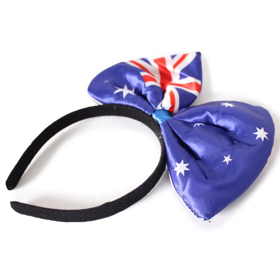 Australian Flag Bow Headband - Festive Australia Day Accessory V563-14719