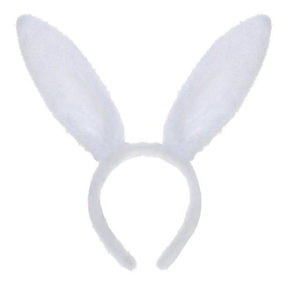 BUNNY EARS HEADBAND Hairband Easter Costume Party Accessory Fancy Dress V563-14745-WHT