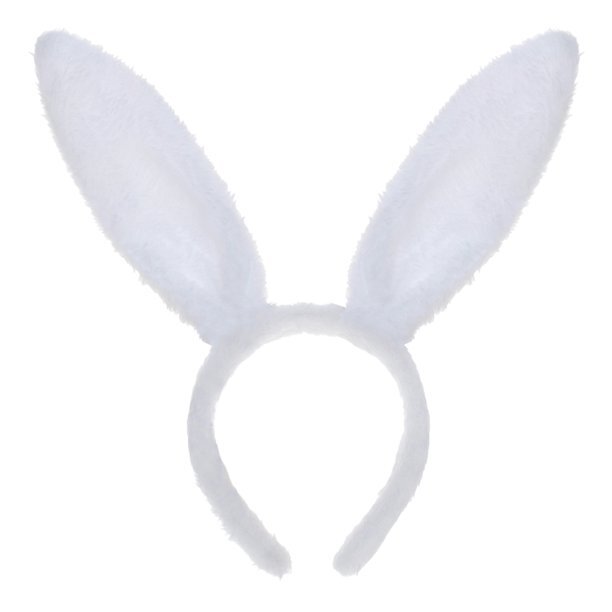 BUNNY EARS HEADBAND Hairband Easter Costume Party Accessory Fancy Dress V563-14745-WHT