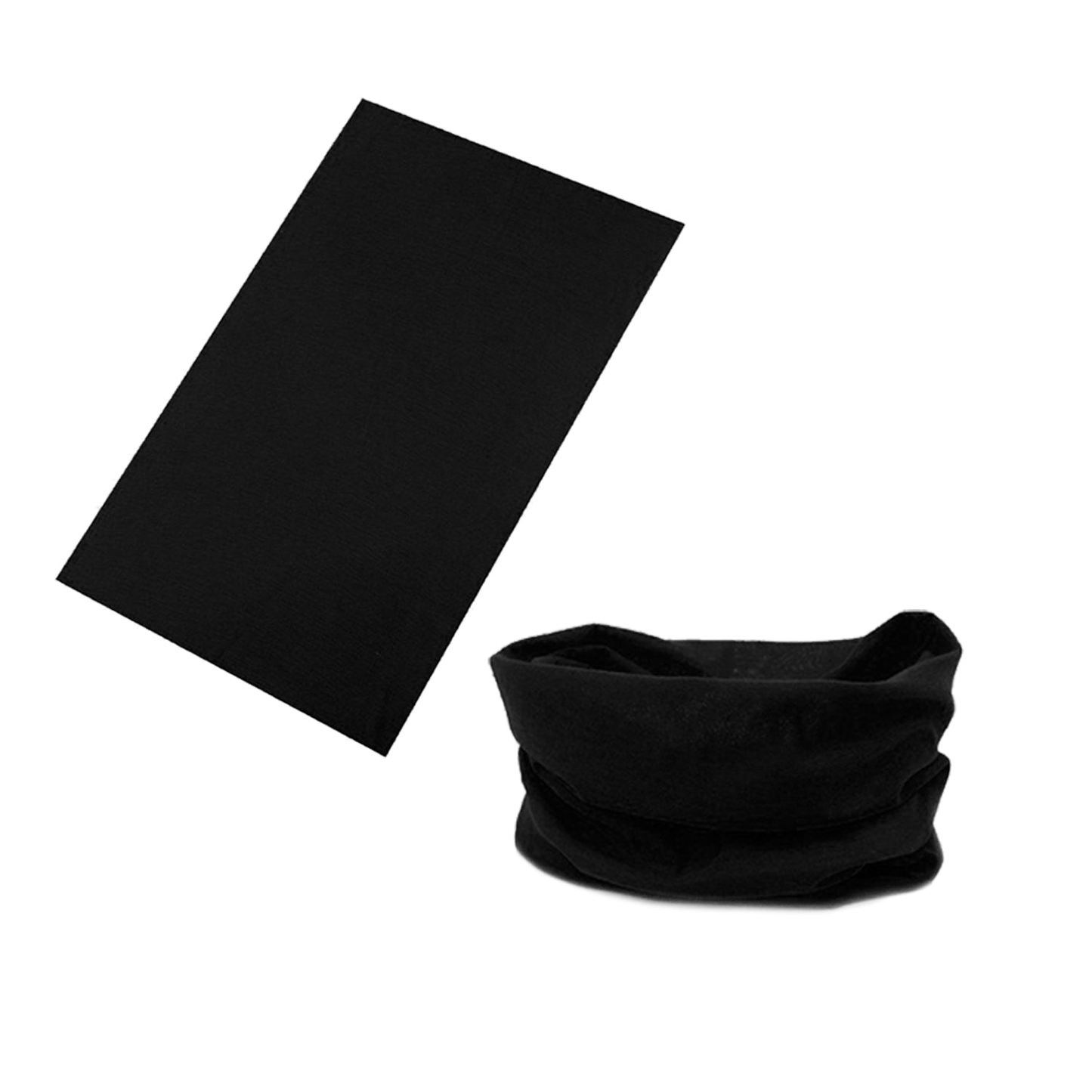 Seamless Tube Bandana Head Scarf Face Cover Mask Gaiter Ski Snow in Black V563-14775-BLACK