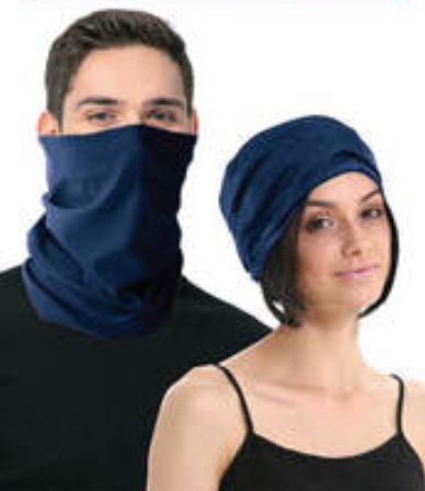 Seamless Tube Bandana Head Scarf Face Cover Mask Gaiter Ski Snow in Navy V563-14775-NAVY