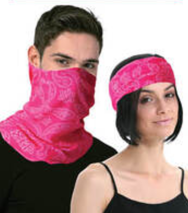 Seamless Tube Bandana Head Scarf Face Cover Mask Pattern Mask Neck Gaiter - Hot Pink V563-14776-HOTPINK