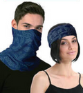 Seamless Tube Bandana Head Scarf Face Cover Mask Pattern Mask Neck Gaiter - Navy V563-14776-NAVY
