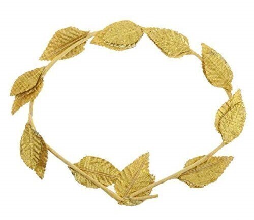 GOLD LEAF WREATH Greek Headband Crown Leaves Band Roman Costume Dress Party V563-14836