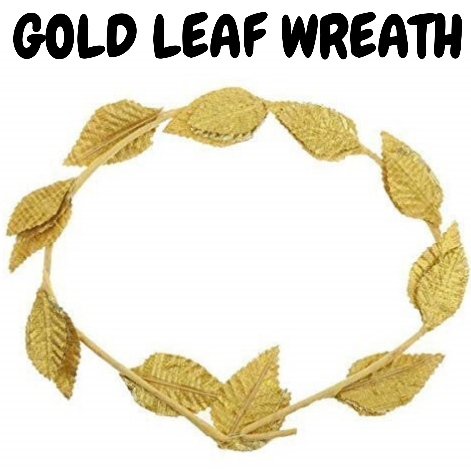 GOLD LEAF WREATH Greek Headband Crown Leaves Band Roman Costume Dress Party V563-14836